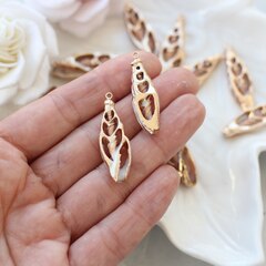 Подвеска Ракушка с позолотой 25-40 на 8-12 мм, РК051