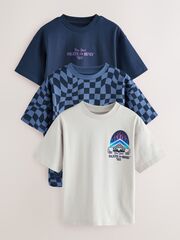 Футболка для мальчика Next E98-590, 3 шт., Синий, Светло-серый