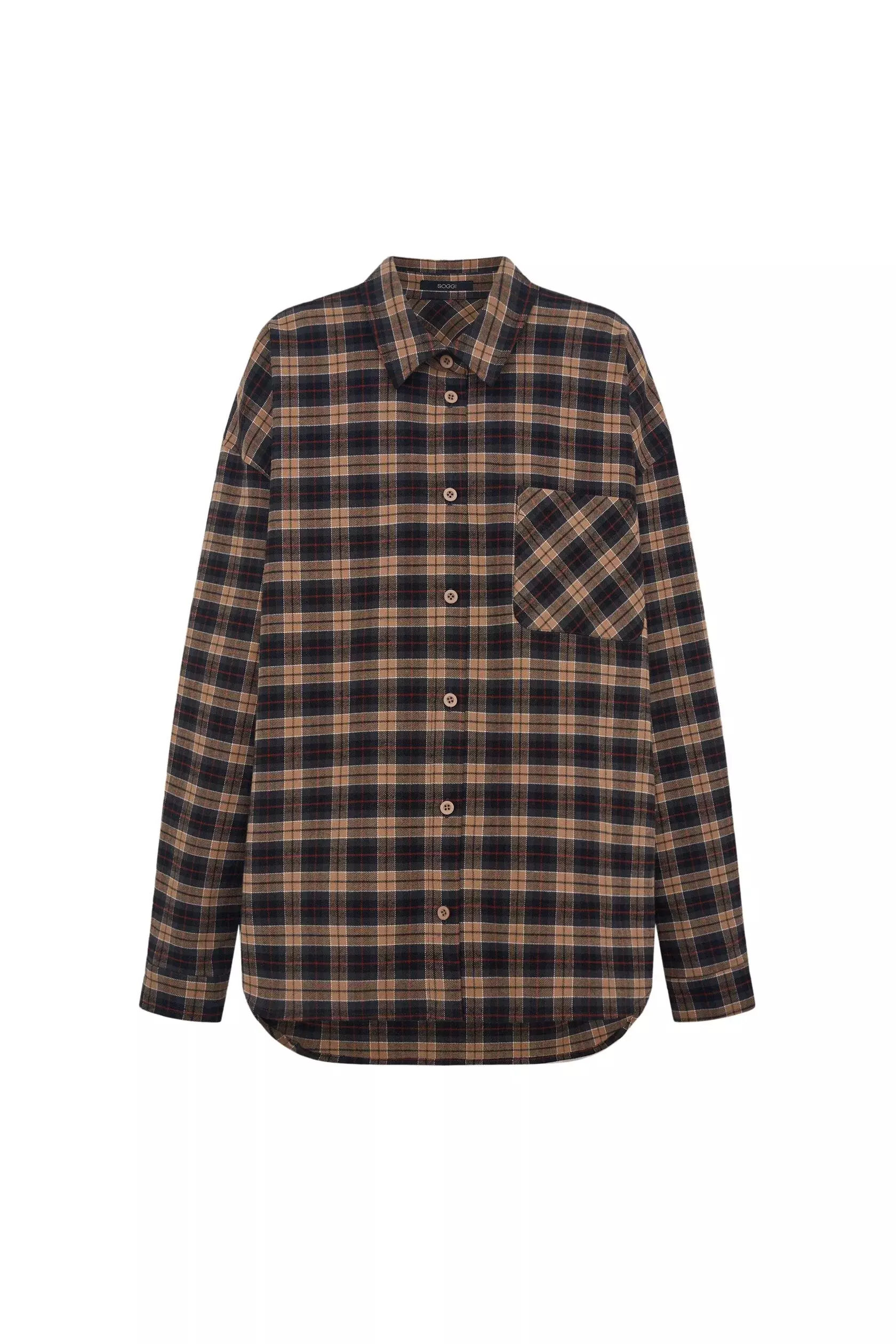 Рубашка в клетку, Коричневая