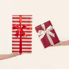 Упаковочная бумага, Полоски, Красный, 80 г, 2 ст, 0,7*1 м, 5 листов