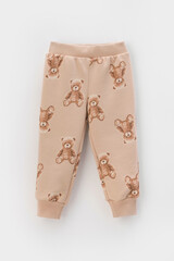 брюки  для девочки  КР 400599/нежный бежевый,милые мишки к413