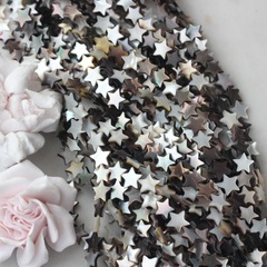 Перламутр натуральный стальной, звезда 10 мм, 1 нить, ПР106