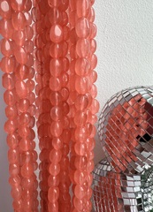 Нить бусин из тонированного кварца 7-8мм (галтовка)