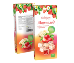 Мармелад 150 г Клубничный в белом шоколаде Ягоды.