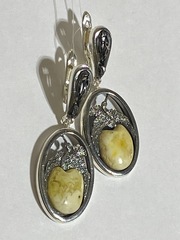 Аист (серьги из серебра)
