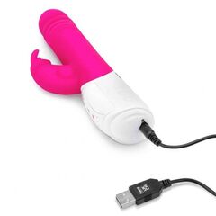 Розовый пульсирующий вибромассажер G-Spot Thrusting Rabbit - 24 см. - 