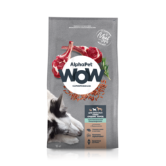 Сухой корм AlphaPet WOW Ягненок с бурым рисом для взрослых собак средних пород с чувствительным пищеварением