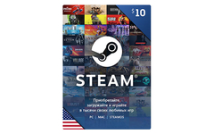 Карта оплаты Steam 10 USD USA [Цифровая версия] (для ПК, цифровой код доступа)
