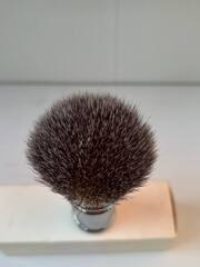 Помазок для бритья метал ребристый синтетика 05