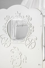 Кроватка детская Карета маятник поперечный с ящ (белый)