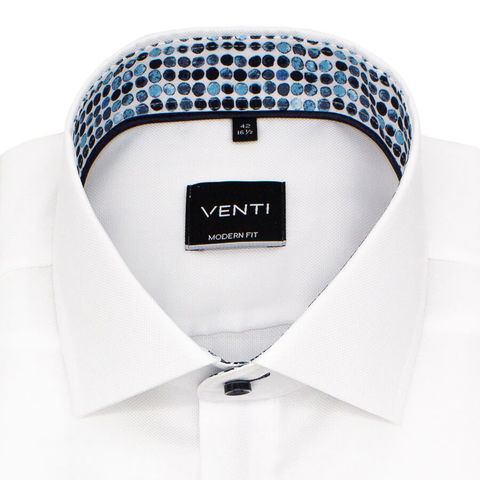 Сорочка Venti Modern Fit 103366000-002 белая с цветной отделкой