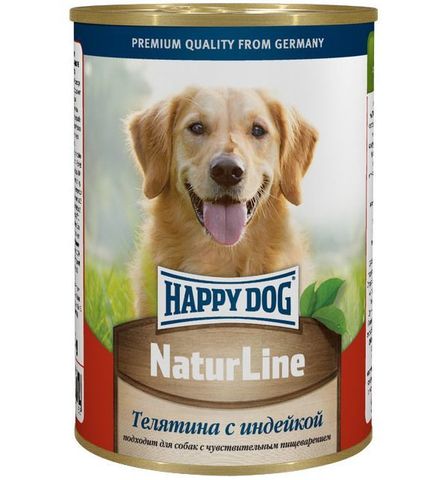 Happy Dog Natur Line консервы для собак (телятина с индейкой) 410 гр