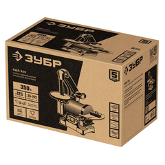 ЗУБР d 125 мм, 25 х 762 мм лента, 350 Вт, тарельчато - ленточный шлифовальный станок (СШЛ-350)