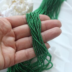 Бусины стеклянные зелёные круглые 2 мм, К191