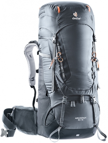 Картинка рюкзак туристический Deuter Aircontact 55+10 graphite-black - 1