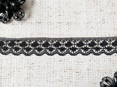 Кружево-трикотаж, ш. 2 см, чёрный