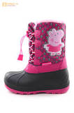 Зимние сапоги для девочек непромокаемые с резиновой галошей Свинка Пеппа (Peppa Pig), цвет фуксия, Water Resistant. Изображение 3 из 16.