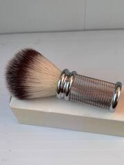 Помазок для бритья метал ребристый синтетика 05