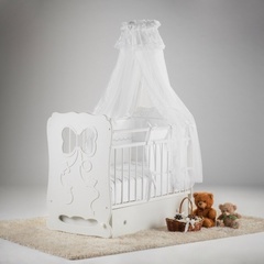 Кроватка детская Мальвина маятник поперечный с ящ (слоновая кость)