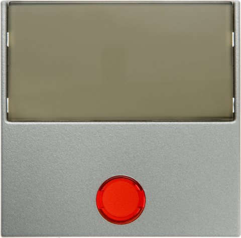 Выключатель одноклавишный, кнопочный (замыкатель с 2 раздельными сигнальными контактами) с 5 прилагаемыми линзами и большим полем для надписи 10 А 250 В~. Цвет Алюминий. Berker (Беркер). S.1 / B.3 / B.7. 16961404+503101+1687