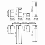 Salm 2755 Смеситель на борт ванны, 4 отверстия