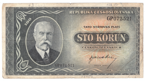 Чехословакия. 100 крон 1945
