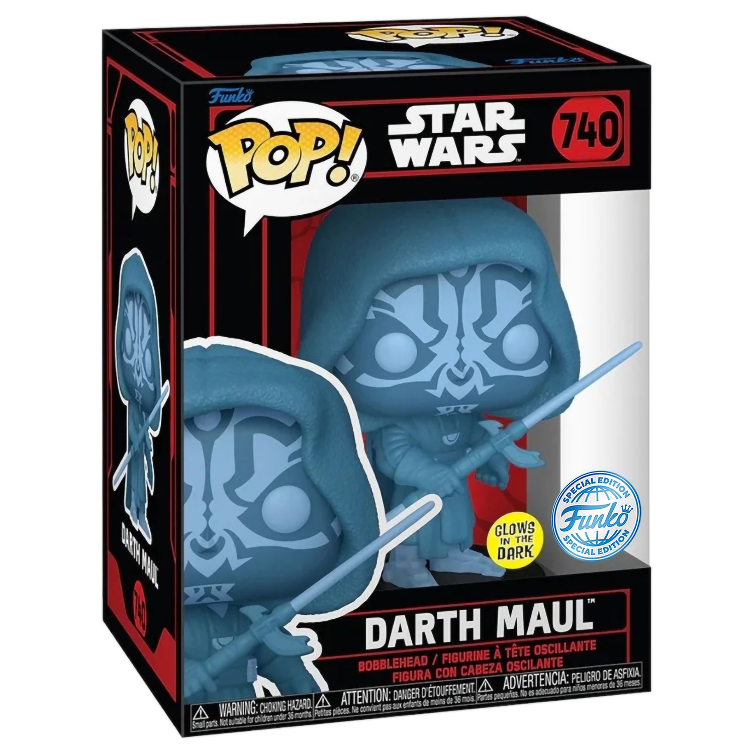 Funko POP Bobble Star Wars Darkside Darth Maul Hologram GW Exc 740 82771