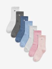 Носки хлопковые для девочки Next 312-780, 7 шт., Бежевый, Розовый, Голубой