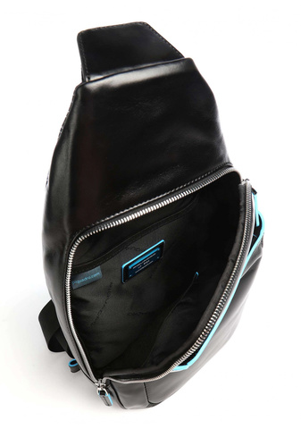 Рюкзак слинг Piquadro Blue Square, чёрный, кожа натуральная (CA4827B2/N)