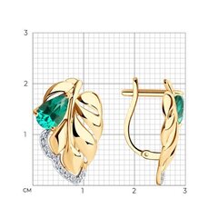 727641 - Серьги из золота с гидротермальными изумрудами