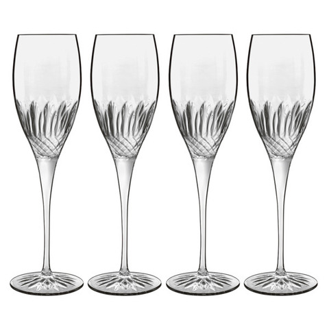 Набор фужеров 4шт 0.22л для шампанского Luigi Bormioli Диаманте Просекко