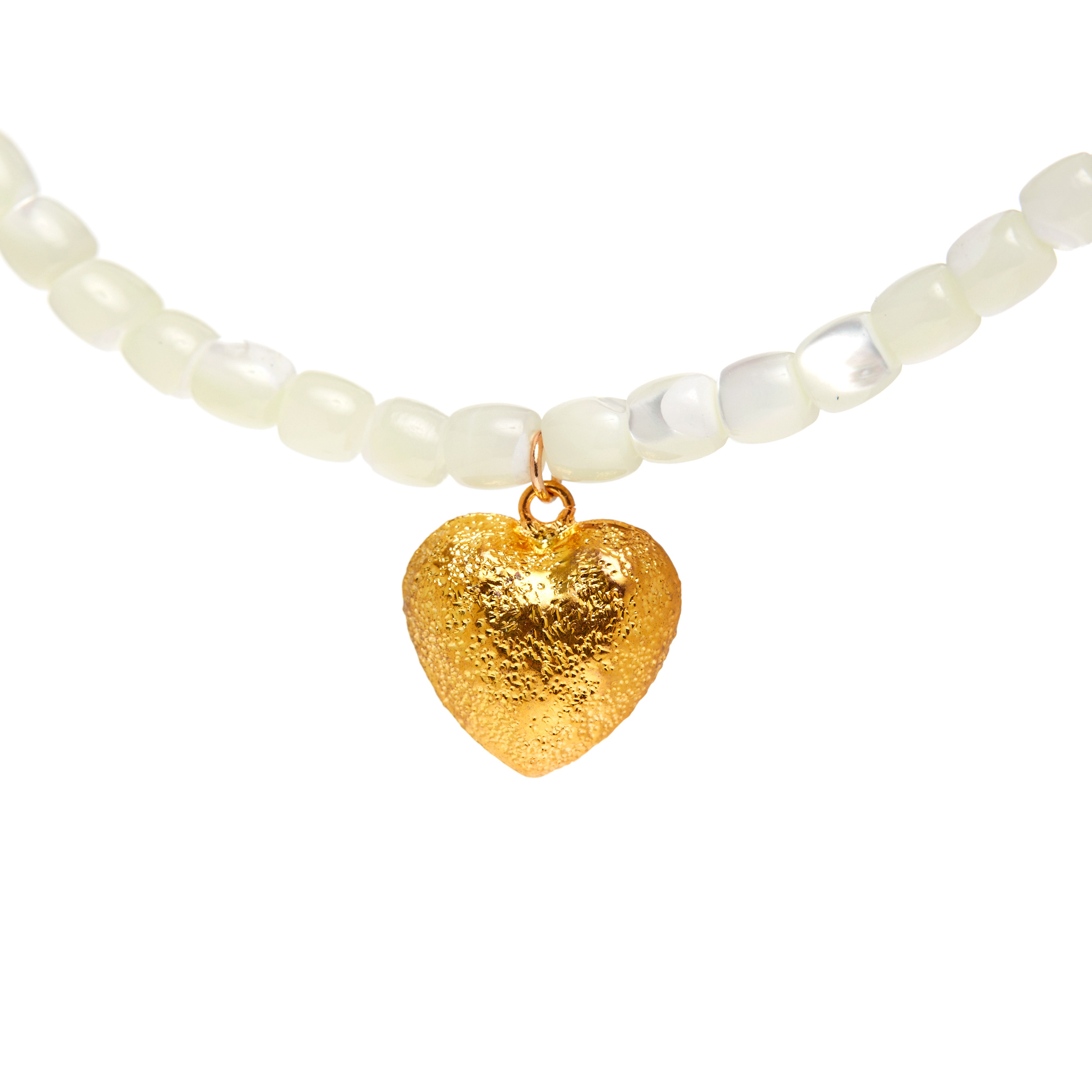 HOLLY JUNE Колье Beads And Gold Heart Necklace