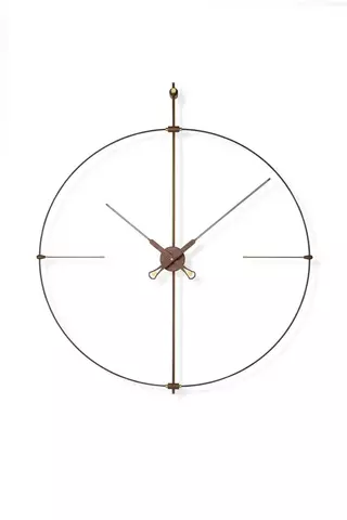Часы NOMON Premium Bilbao  (основание - черный фиберглас и латунь/стрелки - орех/центр - орех). D=106см, H=126см