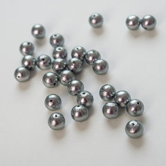 Хлопковый жемчуг, оттенок "Rich Gray", шар 8мм, сквозное отверстие