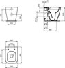 Ideal Standard T459401 "Ideal Standard i.life S Напольный пристенный безободковый унитаз-соло, технология RimLS+, горизонтальный (универсальный) выпуск, с крепежом