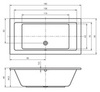 Ванна акриловая RIHO Lusso 180 x 90 без гидромассажа