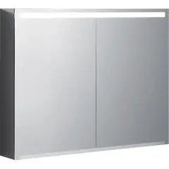Зеркальный шкаф Geberit Option с подсветкой, две двери: B=90см, H=70см, T=15см, Тип штекера=CEE 7/16, с зеркальным покрытием снаружи, с зеркальным покрытием внутри и снаружи фото