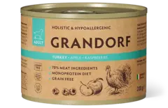 Grandorf Dog консервы для собак паштет из индейки с яблоком и малиной 200г