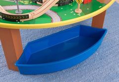 Деревянная железная дорога "наш город", 80 элементов со столом