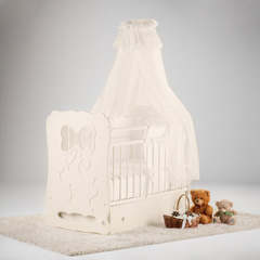 Кроватка детская Мальвина маятник поперечный с ящ (слоновая кость)