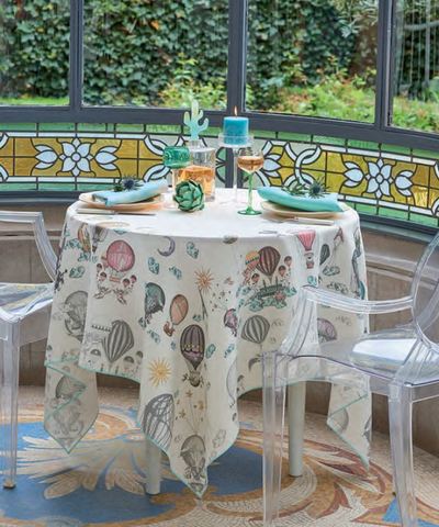 Скатерть 155x260 Garnier-Thiebaut Montgolfieres Vintage