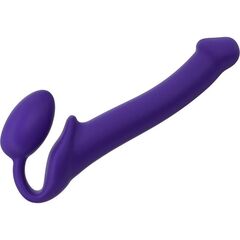 Фиолетовый безремневой страпон Silicone Bendable Strap-On - size M - 