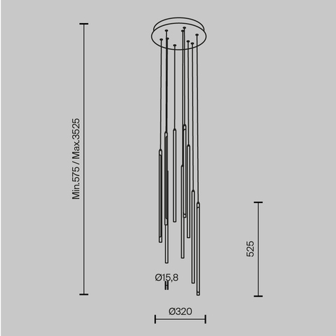 Подвесной светодиодный светильник Maytoni Light stick MOD236PL-L54BS3K