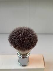 Помазок для бритья метал ребристый синтетика 05