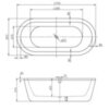 BelBagno BB12-1775 Отдельностоящая, овальная акриловая ванна 1775x805x590