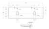 BelBagno KEP-140-2-MNO Столешница из керамогранита с двумя отверстиями под раковину и с двумя отверстиями под смеситель 1404x462 KEP-140-2-MNO Marmo Nero Opaco
