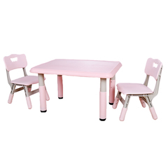 Пластиковый регулируемый прямоугольный стол + 2 стула