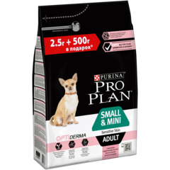 ПРОМО! Pro Plan сухой корм для собак мелких и карликовых пород (лосось) 2,5+500 г