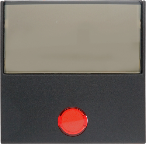 Выключатель одноклавишный, кнопочный (замыкатель с 2 раздельными сигнальными контактами) с 5 прилагаемыми линзами и большим полем для надписи 10 А 250 В~. Цвет Антрацит. Berker (Беркер). S.1 / B.3 / B.7. 16961606+503101+1687