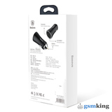 Baseus Golden Contactor Dual U Intelligent Car Charger 2.4A Black CCALL-DZ01